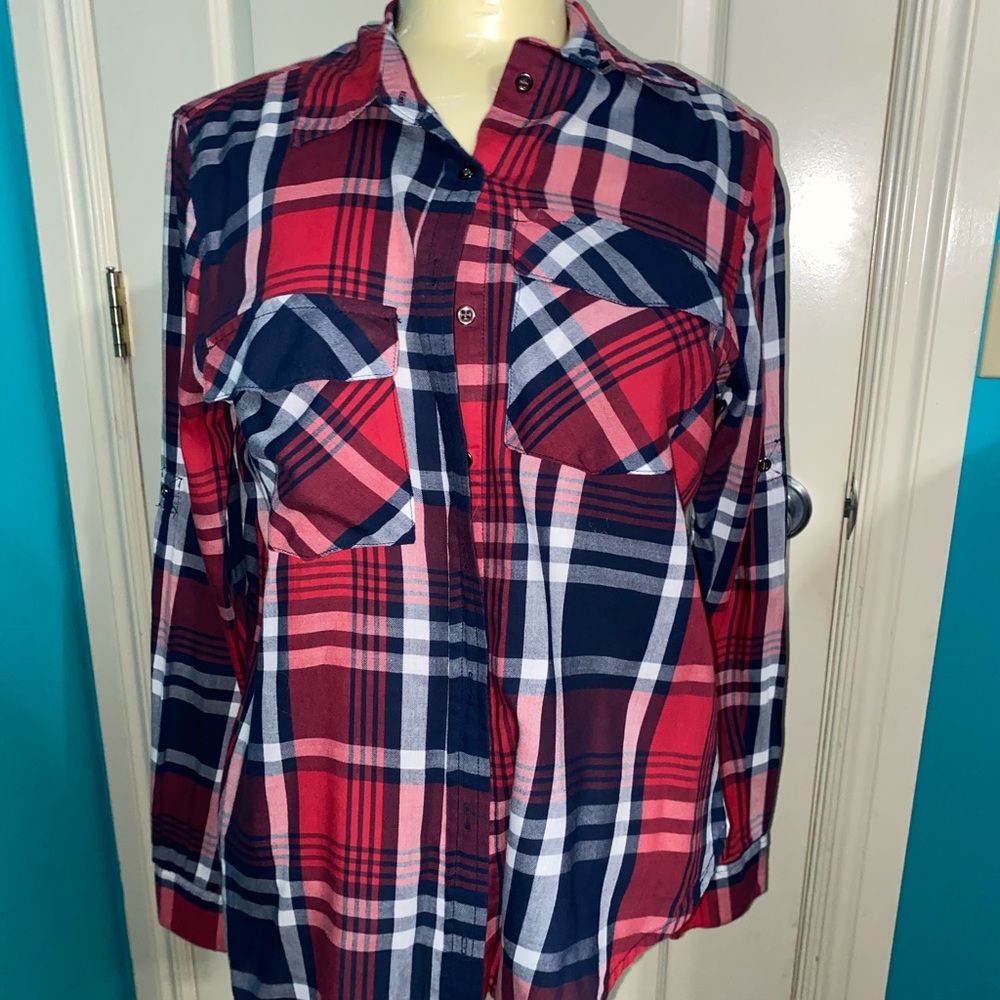 Plaid button down shirt